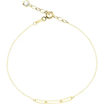 Náramek Zlatý náramek se zirkonem - paper clip - AP543-5550