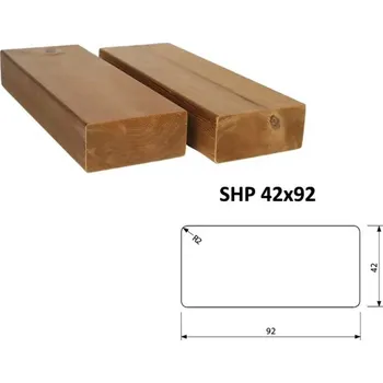 Příslušenství pro plot Hoblovaný hranol SHP 42 x 92 x 4200 mm - THERMOWOOD, lepený