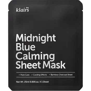 Pleťový krém Klairs Pece-o-oblicej MaskyMidnight Blue Calming Sheet Mask 25 ml (3 600,00 Kč / 1 l)