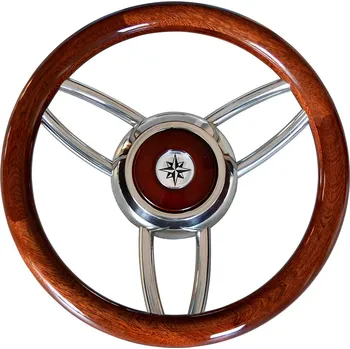Loď Savoretti Armando Luxusní mahagonový volant s nerezovým středem, průměr 35 cm