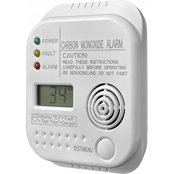 Detektor CO Detektor Senzor Oxidu Uhelnatého CO Čidla Plynu CERTIFIKOVANÝ LCD 85dB