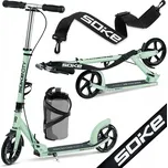 Koloběžka Soke dvoukolečková zelená hliníková skládací 200 mm