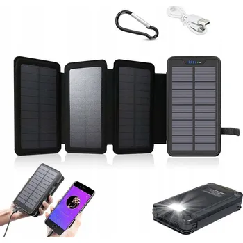 Powerbanka Solární powerbanka 26800mAh, se 4 solárními panely, přenosná nabíječka USB-C, PD