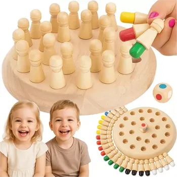 Dřevěná hračka Kruzzel 26251 Dřevěné paměťové šachy