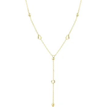 Náhrdelník Zlatý náhrdelník - srdce, kuličky - AP543-5515