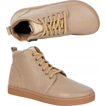 Dámská zimní obuv Dámské zimní barefoot boty kožené Z-B04 béžové 38