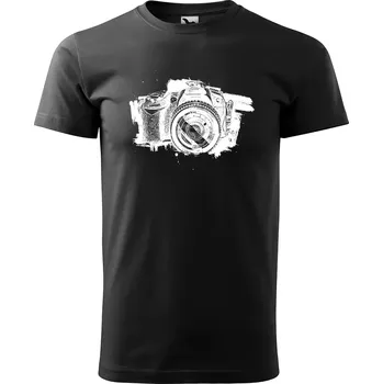 Pánské oblečení Sablio Tričko s potiskem pro fotografa s fotoaparátem - černé 2XL