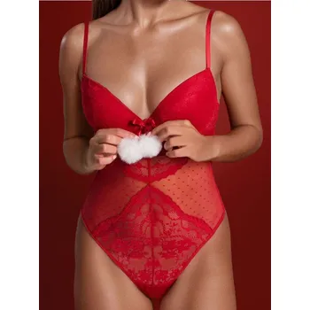 Body Sinsay - Krajkový body s nastavitelnými ramínky - červená - 882EO-33X - 882EO-33X-80C