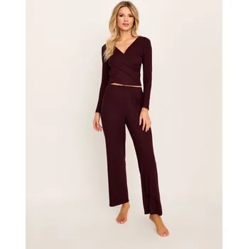 Sinsay - Dvoudílná pyžamová souprava - tmavě hnědá - 413AM-89X - 413AM-89X-XS