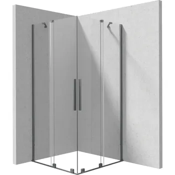 Deante Prizma sprchový kout 80x80 cm čtvercový grafitová kartáčovaný/průhledné sklo KPNDP08P08