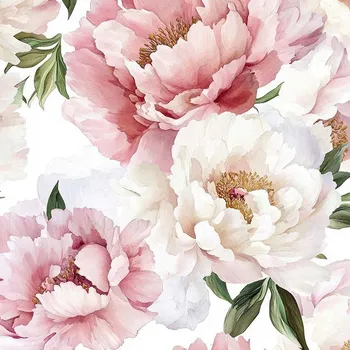 Zbytek - Viskózové plátno 100g pivoňky pink