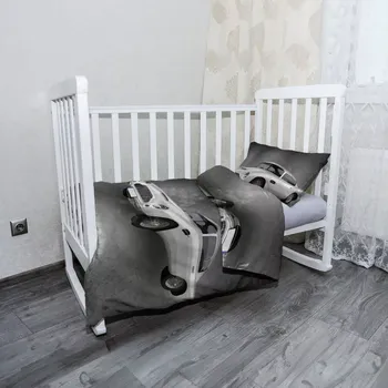 Povlečení Sablio Mikroplyšové dětské povlečení do postýlky Aston Martin Tmavé pozadí - 120x90 / 40x60