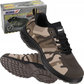 Pracovní obuv Pracovní polobotky DEDRA bezpečnostní obuv BOZP S1 SRC maskáčový ocelová špička vel. 47