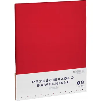 Prostěradlo ČERVENÉ PROSTĚRADLO BAVLNA BEZ GUMIČKY 160X200