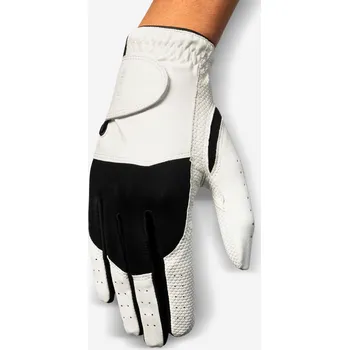 Golfové rukavice INESIS Dětská golfová rukavice pro leváky 100 12 LET BÍLÁ|ČERNÁ