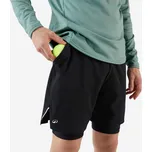 KUIKMA Pánské tenisové kraťasy 2v1 Artengo Thermic černé M ČERNÁ
