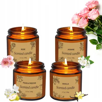 Svíčka Sada vonných svíček ze sójového vosku jako dárek DÁREK Vonné svíčky 4 KS