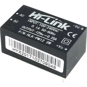 LED osvětlení Zdroj spínaný 12V/0.25A 3 W HLK-PM12