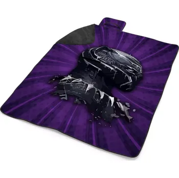 deka Sablio Plážová deka BLACK PANTHER z profilu Fialový: 200x140 cm
