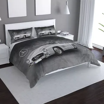 Povlečení Sablio Povlečení Mercedes-Benz 300 SL Šedé pozadí - 140x220 / 90x70