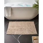 Koupelnová předložka světle hnědá bavlna 60 x 90 cm Obdélníkový tvar Dekorativní vzor rohožka do koupelny Koupelnové doplňky Moderní design Beliani