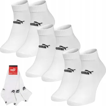 Pánské ponožky PONOŽKY PUMA BASIC QUARTER BAVLNA BÍLÉ 3 PÁRY vel. 35-38