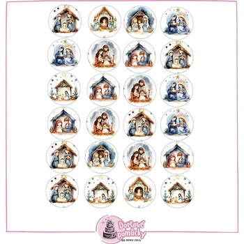 Jedlá dekorace na dort Betlém vánoční motivy - jedlý papír nebo fondánový list - Jedlý papír / Decor gel 50 g +39 Kč