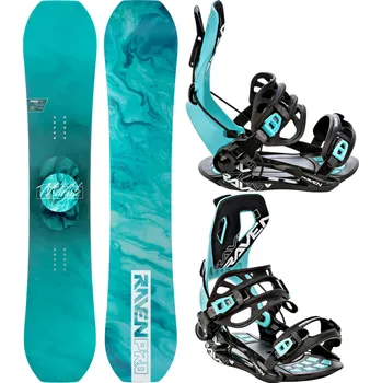 Snowboard RAVEN Snowboard set Raven PRO Marble Carbon + vázání Raven FT360 143cm MODRÁ|ZELENÁ 2023
