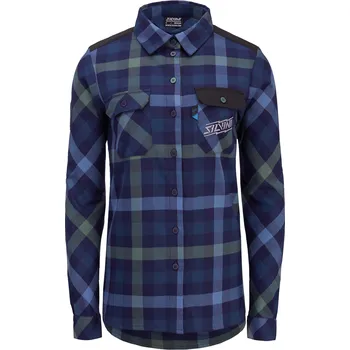 Dámská košile Silvini Dámská flanelová košile Briona - modrá Barva: Navy-garden, Velikost: 3XL