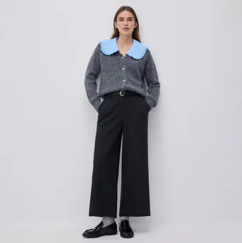 Dámské kalhoty Reserved - Kalhoty culotte s ozdobným vázáním - černý - 864GS-99M - 864GS-99M-34