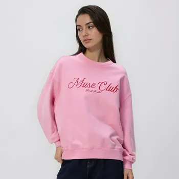 Dámská mikina Reserved - Mikina s kapucí a vyšívaným nápisem - pastelově růžová - VP679-03X - VP679-03X-L