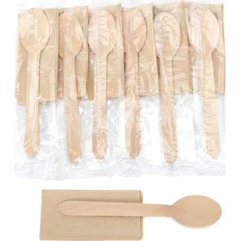 Příbor Dřevěné lžíce balené jednotlivě (16 cm)