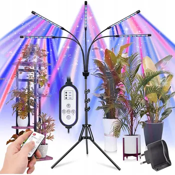 Osvětlení pro růst rostliny 5 x 80 LED Světlo pro Růst Rostlin Čtyřpanelové Pěstební Světlo Časovač Dálkové Ovládání