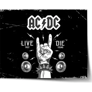 Plakát Sablio Plakát ACDC Live fast, die young - 60x40 cm