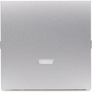 vypínač Kryt 1 násobný se světelným průzorem pro přístroje spínačů a tlačítek, Simon 54 DKW1L/43, stříbrná metalizovaná
