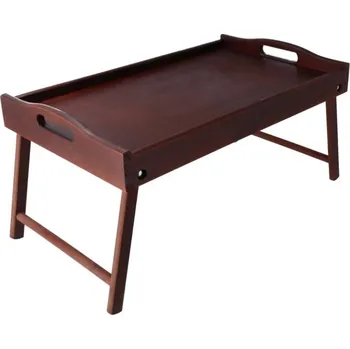 Dřevěný servírovací stolek do postele 50x30 cm hnědý