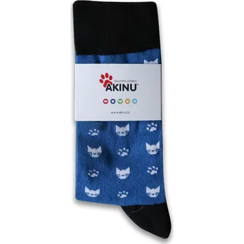 Dámské ponožky Akinu modré ponožky kočka vel. 35-38