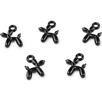 Přívěsek Kovový přívěsek mini pejsek 8x10 mm, velké, 5 černá