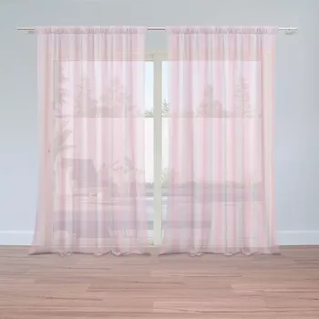 Sablio Záclony Růžové pruhy: 2ks 150x250cm