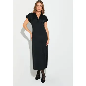 Oblečení a móda Sinsay - Maxi šaty s&nbsp;rozparkem - černá - 670FI-99X - 670FI-99X-XL