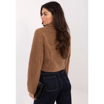 Dámský kabát Dámský krátký kabátek IT-KR-FL9730.23 RUE PARIS Barva: Béžová, Velikost: L/XL