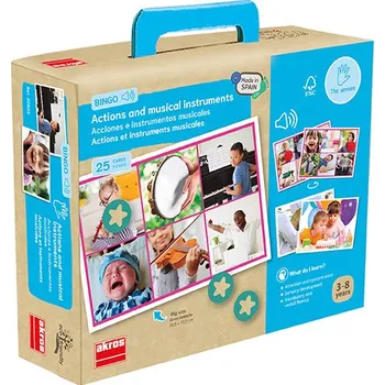 Výuková hračka Akros Bingo Hudební nástroje a činnosti - 25 zvuků na CD