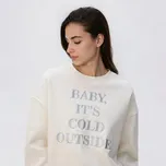 Reserved - Mikina s kapucí a vyšívaným nápisem - krémová - 715GA-01X - 715GA-01X-S