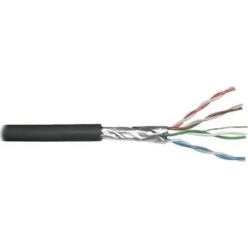 Počítač FTP kabel PlanetElite, Cat6, drát, venkovní PE, Dca, černý, 305m, cívka