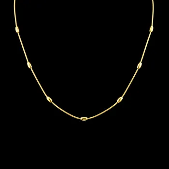 Náhrdelník Jemný náhrdelník s válečky z pozlacené chirurgické oceli 316L 50 cm č. 1759