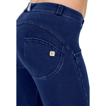 Dámské kalhoty Freddy kalhoty WR.UP&nbsp;® v džínově tmavě modré, modrý šev, normální pas, superskinny, 7/8 délka, denim žerzej Možnosti velikostí: L