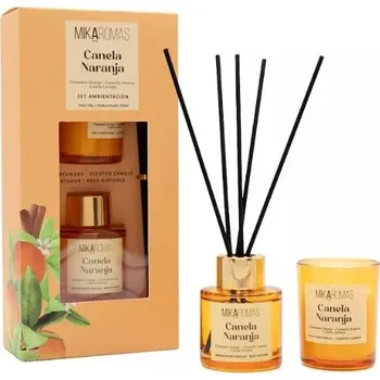 Vonná tyčinka Sada MIKAROMAS SKOŘICE POMERANČ vonné tyčinky 50 ml + svíčka 50 g