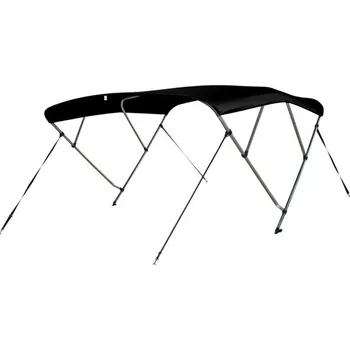 Stříška nad vchodové dveře Talamax Černá sluneční stříška bimini Deluxe se 4 vzpěrami, rozpětí 200 - 213 cm, délka 240 cm, výška 137 cm