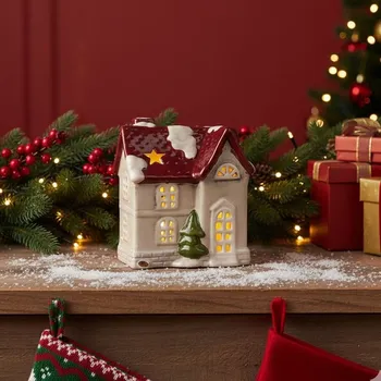 Vánoční svícen Domek s LED osvětlením X7547