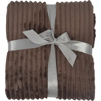 deka DEKA 200x220 TMAVĚ HNĚDÁ MĚKKÁ TEPLÁ NA POHOVKU PLÉD PŘEHOZ